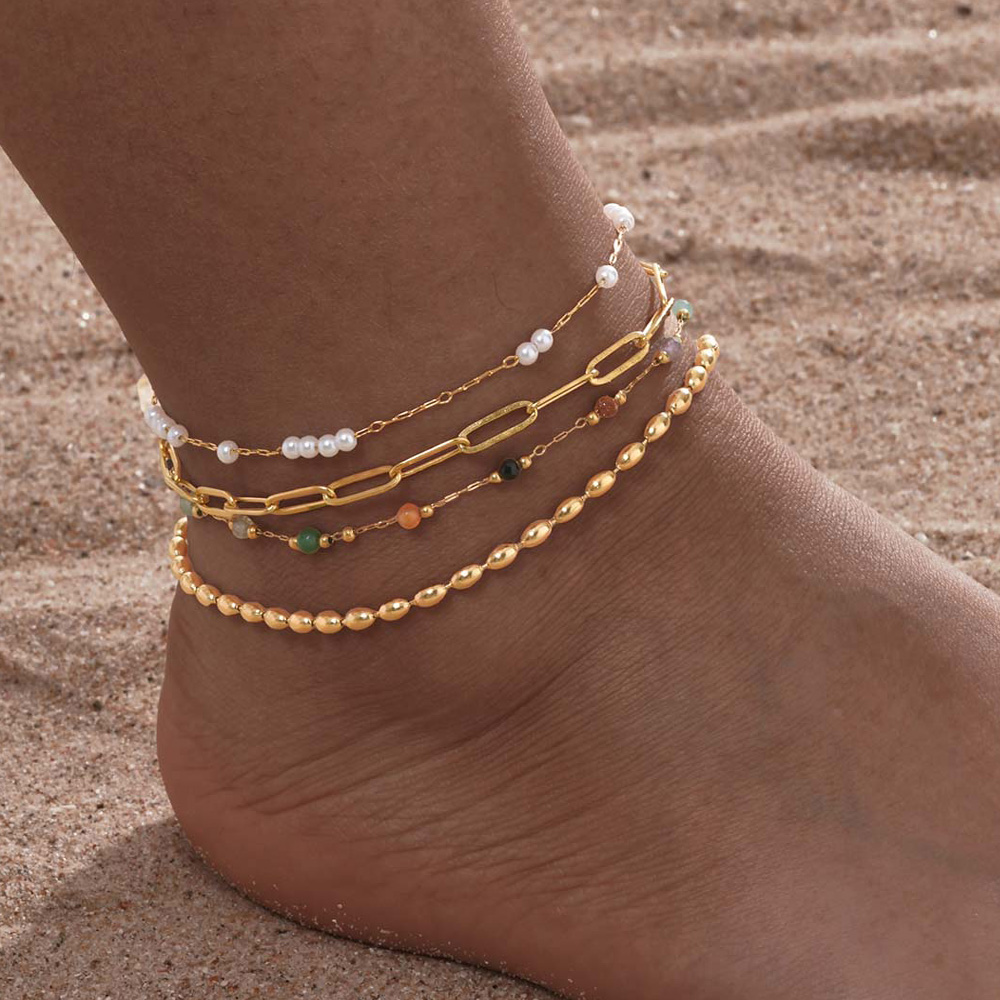 Jc Jewelry & Watches Photos - Stainless Steel Pearl Anklets Bracelet for