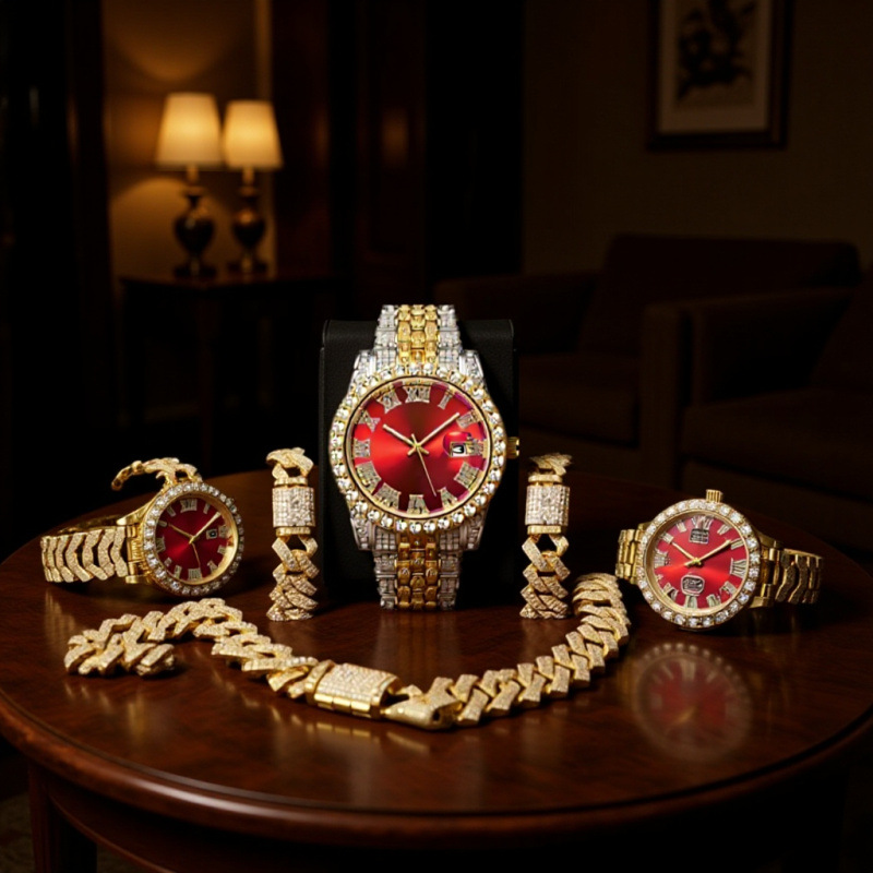 Jewelry Watch Making - 4-in-1 Hip Hop Jewelry Set for