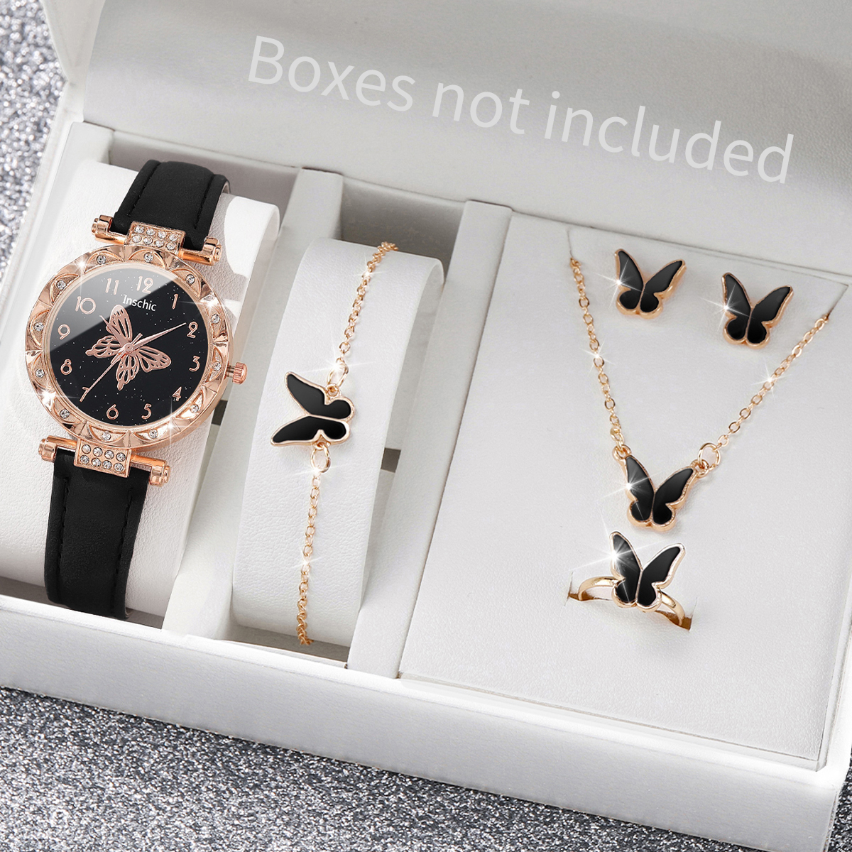 Jewelry Watch Making - 6PCS/Set Women's Watch Fashion Rhinestone Leather