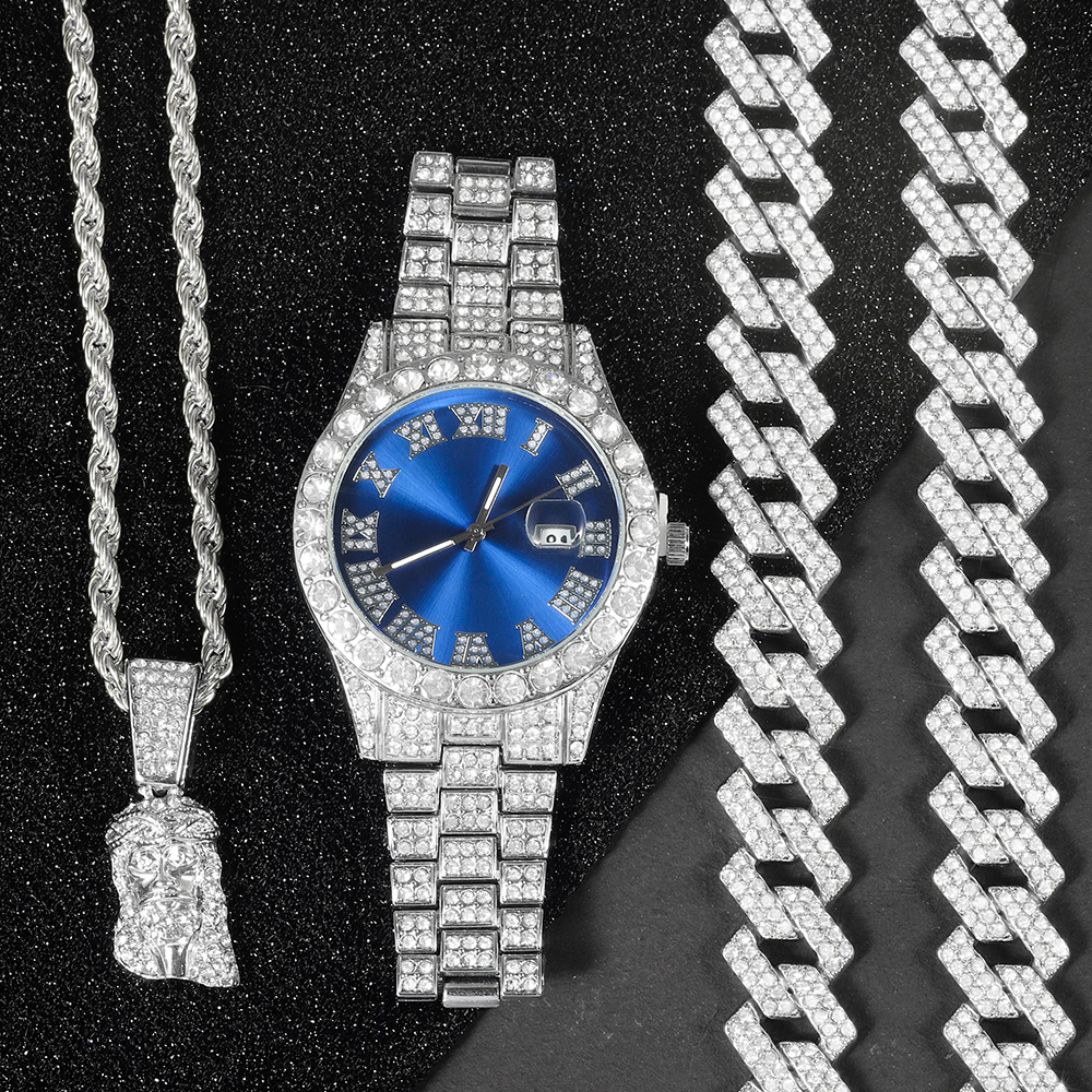 Jewelry Watches For Men - Men's Hip-hop Watch Jewelry Set Iced