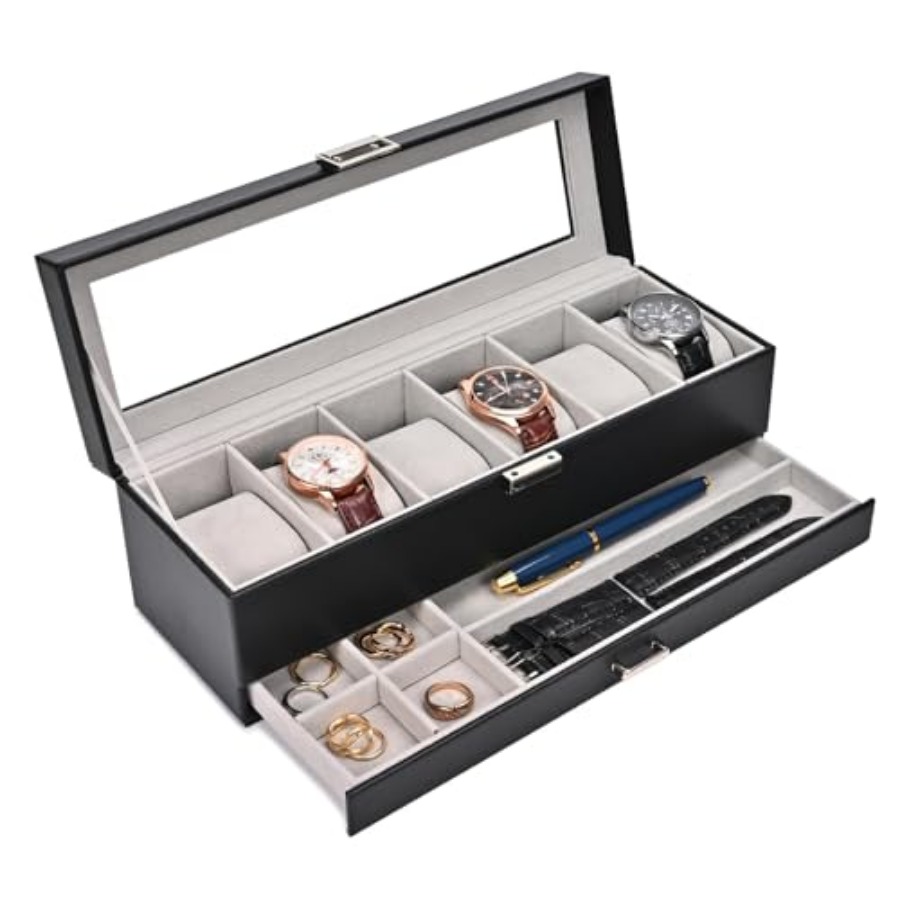 Jewelry Watches For Men - Watch Box, 6 Slot Watches Display