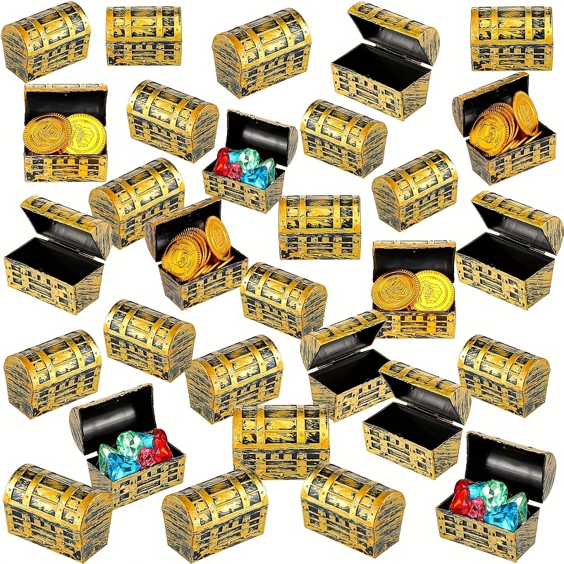 Jewelry & Watches Spółka Z Ograniczoną Odpowiedzialnością Sp Z Oo - 24/50pcs Halloween Pirate Treasure Chests Plastic