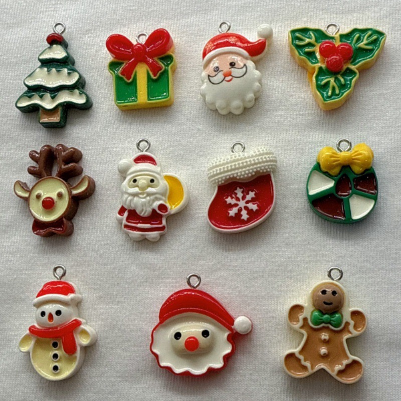 Jewelry & Watches Spółka Z Ograniczoną Odpowiedzialnością Sp Z Oo - 10pcs Christmas Cartoon Series Resin Pendant