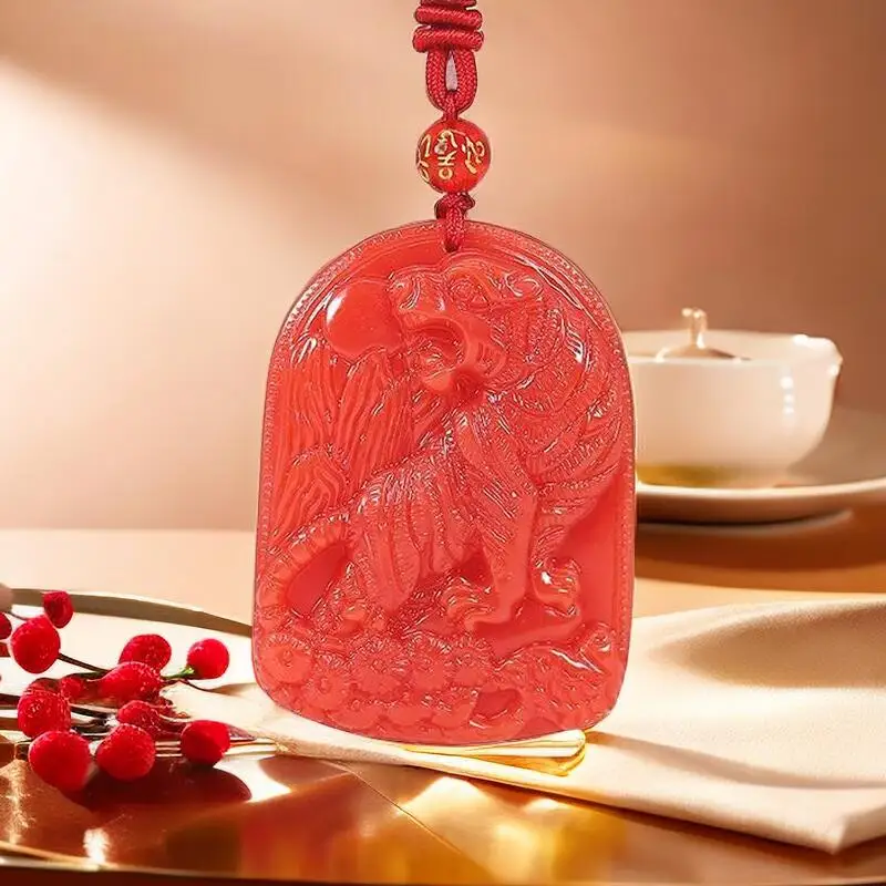 Red Jade Tiger Pendant Pendant - Luxury Gifts Jewelry & Watches Namfleg Mostar 评论和价格