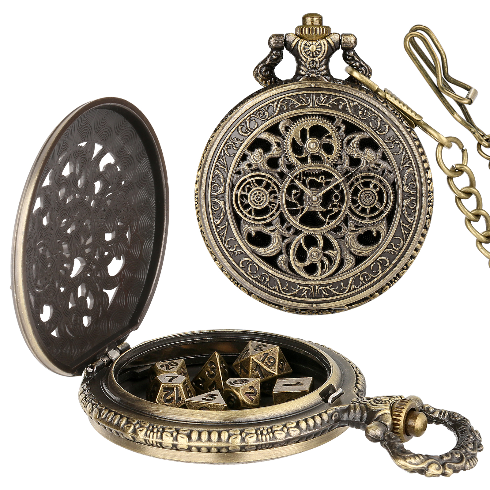 YISUYA Vintage Gears Pocket Wa - Vintage Pocket Watch 评论和价格