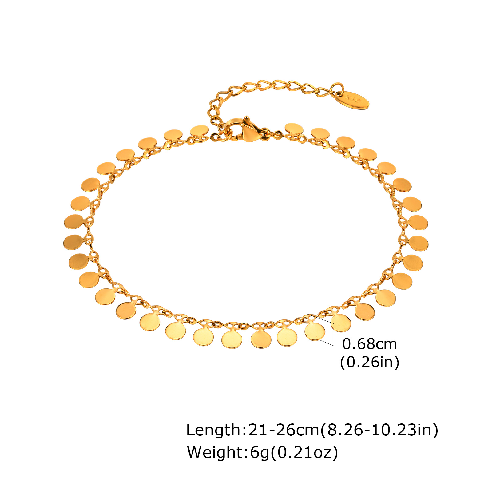 Full-gloss Disc Tassel Anklet  - Jc Jewelry & Watches Photos 评论和价格