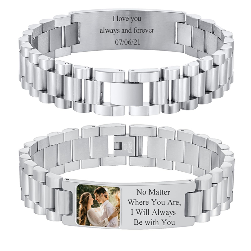 Custom Picture Text Bracelet W - Jewelry Watches For Men 评论和价格