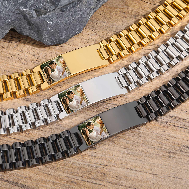 Custom Picture Text Bracelet W - Jewelry Watches For Men 评论和价格