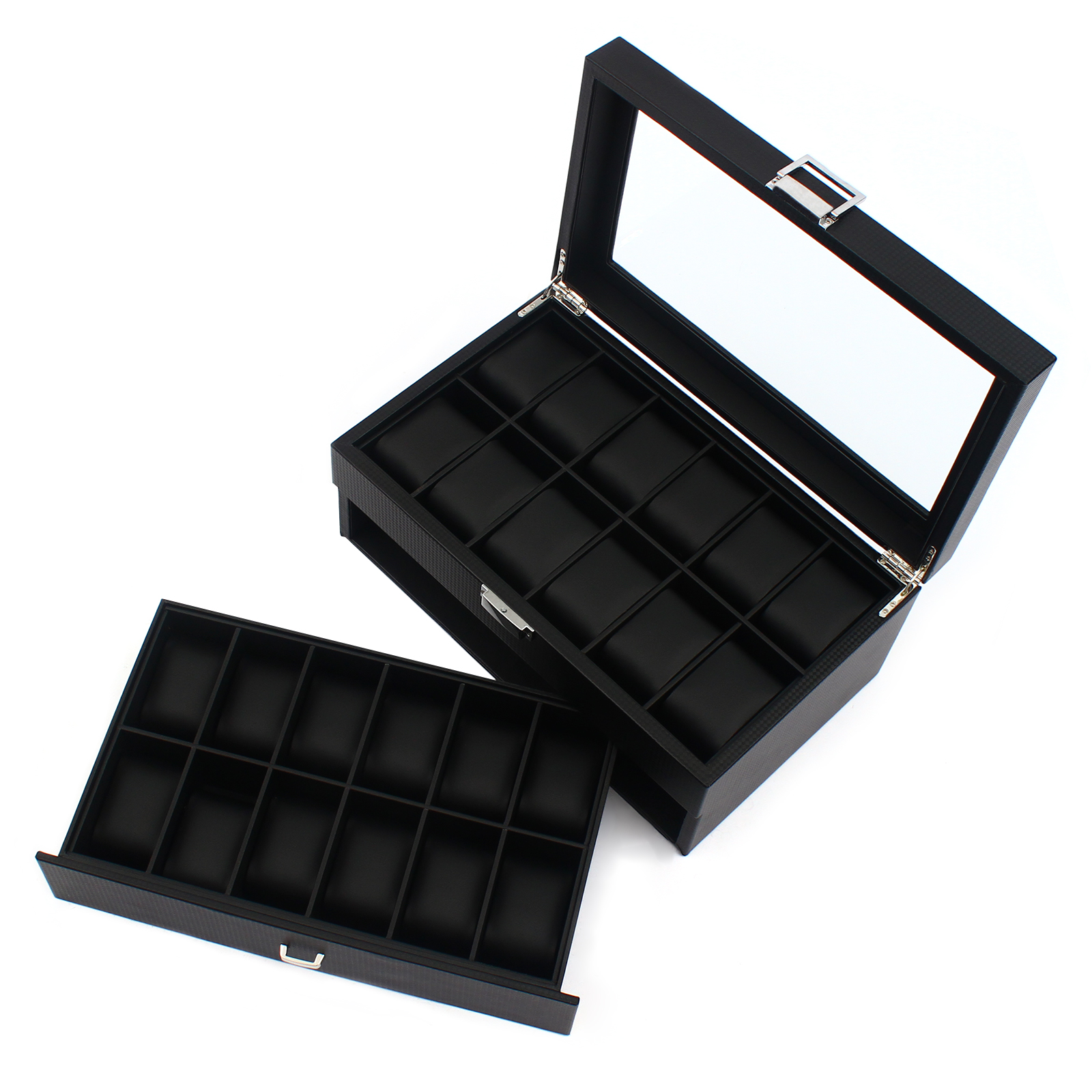 24 Slot Watch Storage Box Disp - Jewelry Box Organizer Watches 评论和价格