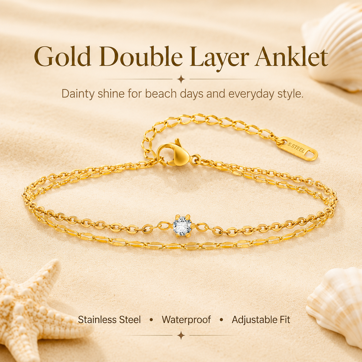 Waterproof Layered Anklet Brac - Jc Jewelry & Watches Photos 评论和价格