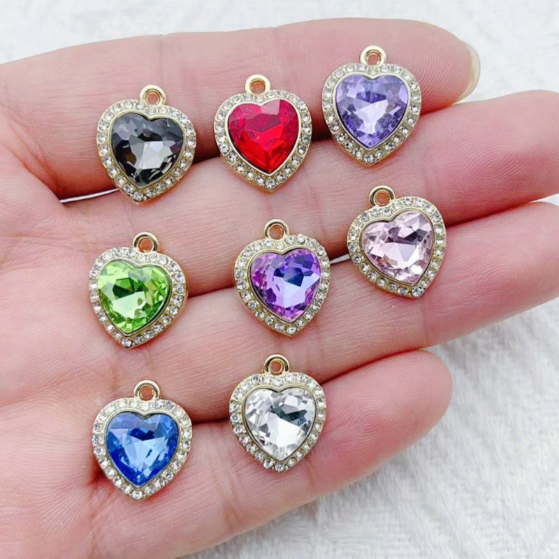 10pcs heart-shaped inlaid colo - Jewelry & Watches Spółka Z Ograniczoną Odpowiedzialnością Sp Z Oo 评论和价格