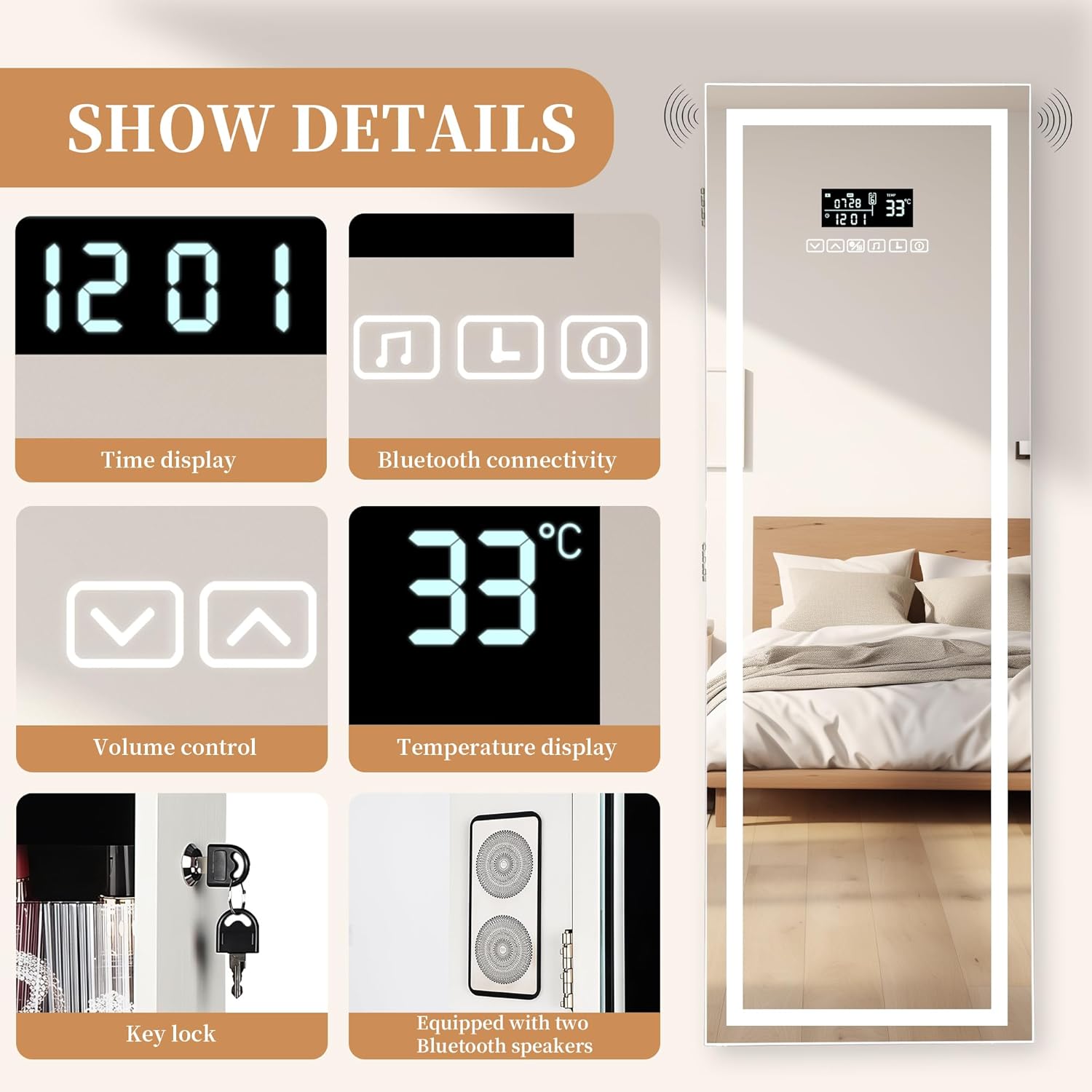 LED Mirror Jewelry Cabinet wit - Jewelry & Watches Spółka Z Ograniczoną Odpowiedzialnością Sp Z Oo 评论和价格