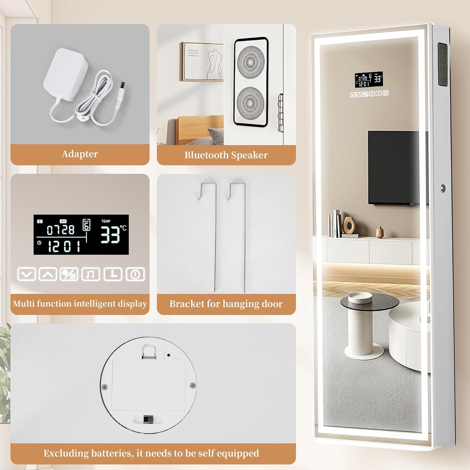 LED Mirror Jewelry Cabinet wit - Jewelry & Watches Spółka Z Ograniczoną Odpowiedzialnością Sp Z Oo 评论和价格