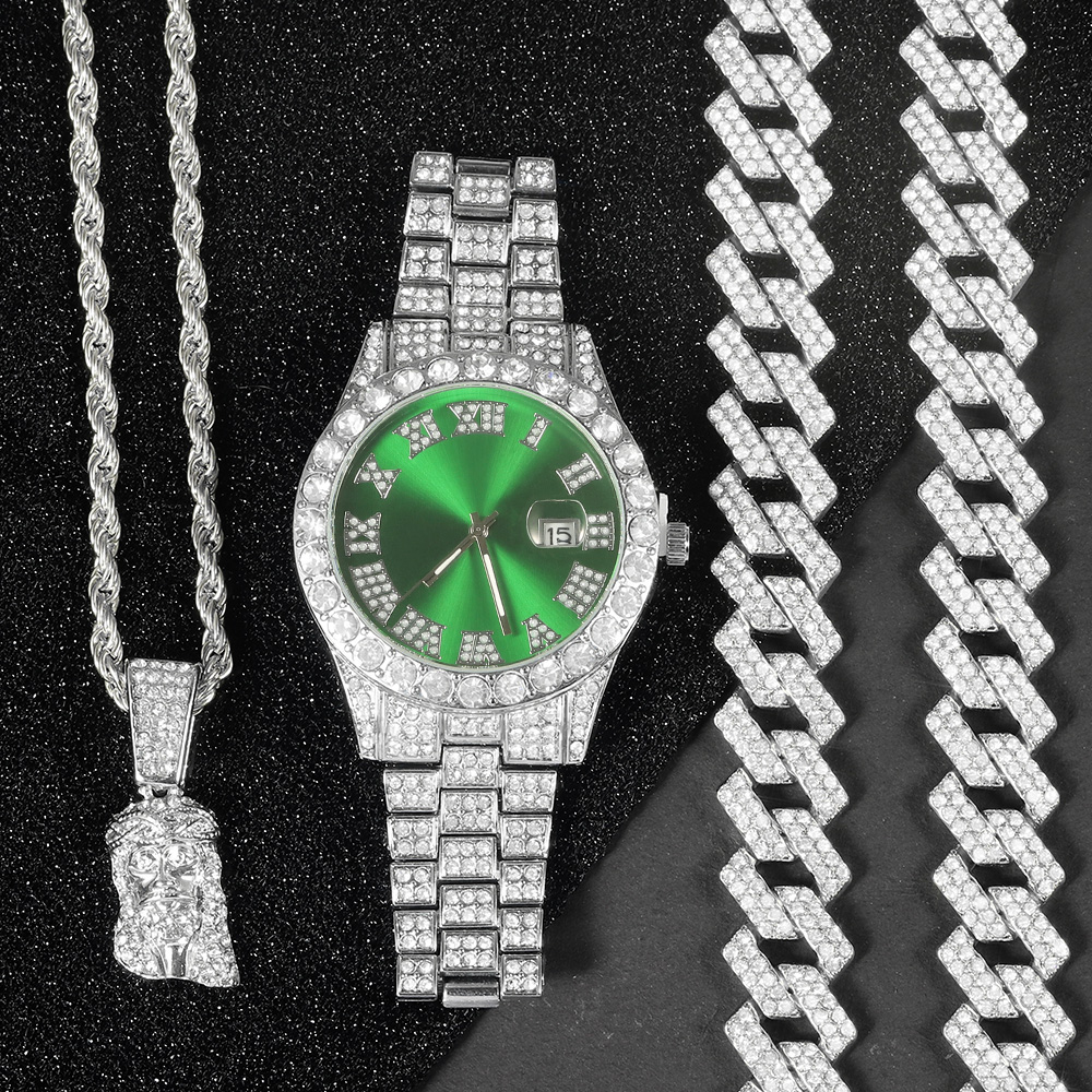 Men's Hip-hop Watch Jewelry Se - Jewelry Watches For Men 评论和价格