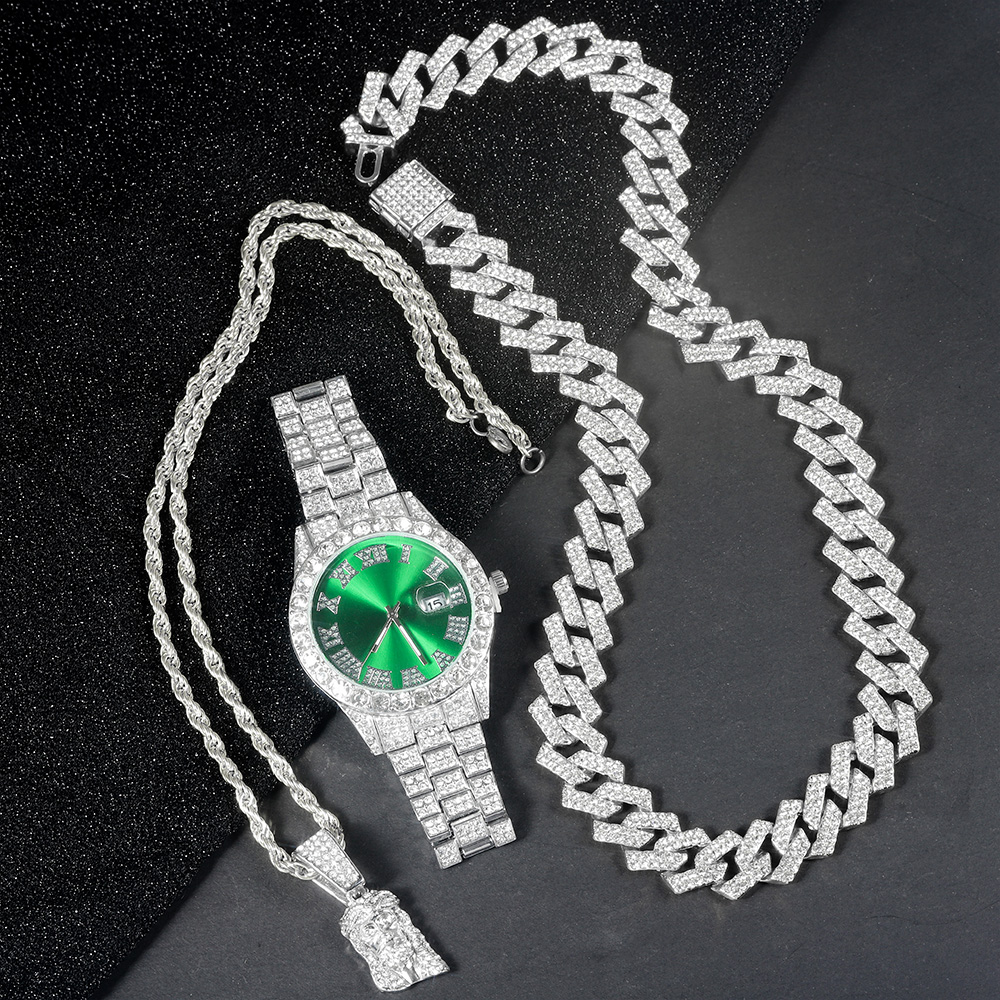 Men's Hip-hop Watch Jewelry Se - Jewelry Watches For Men 评论和价格