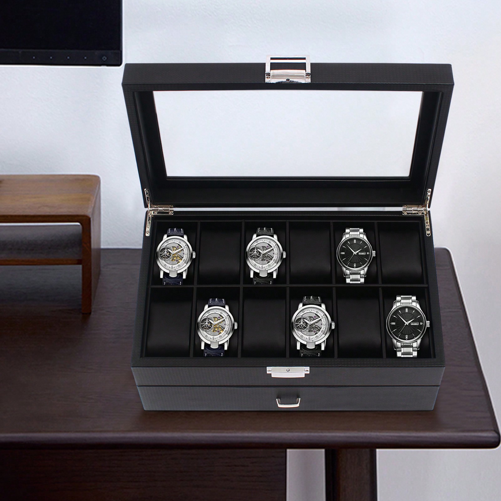 24 Slot Men Watch Display Case - Jewelry Watches For Men 评论和价格