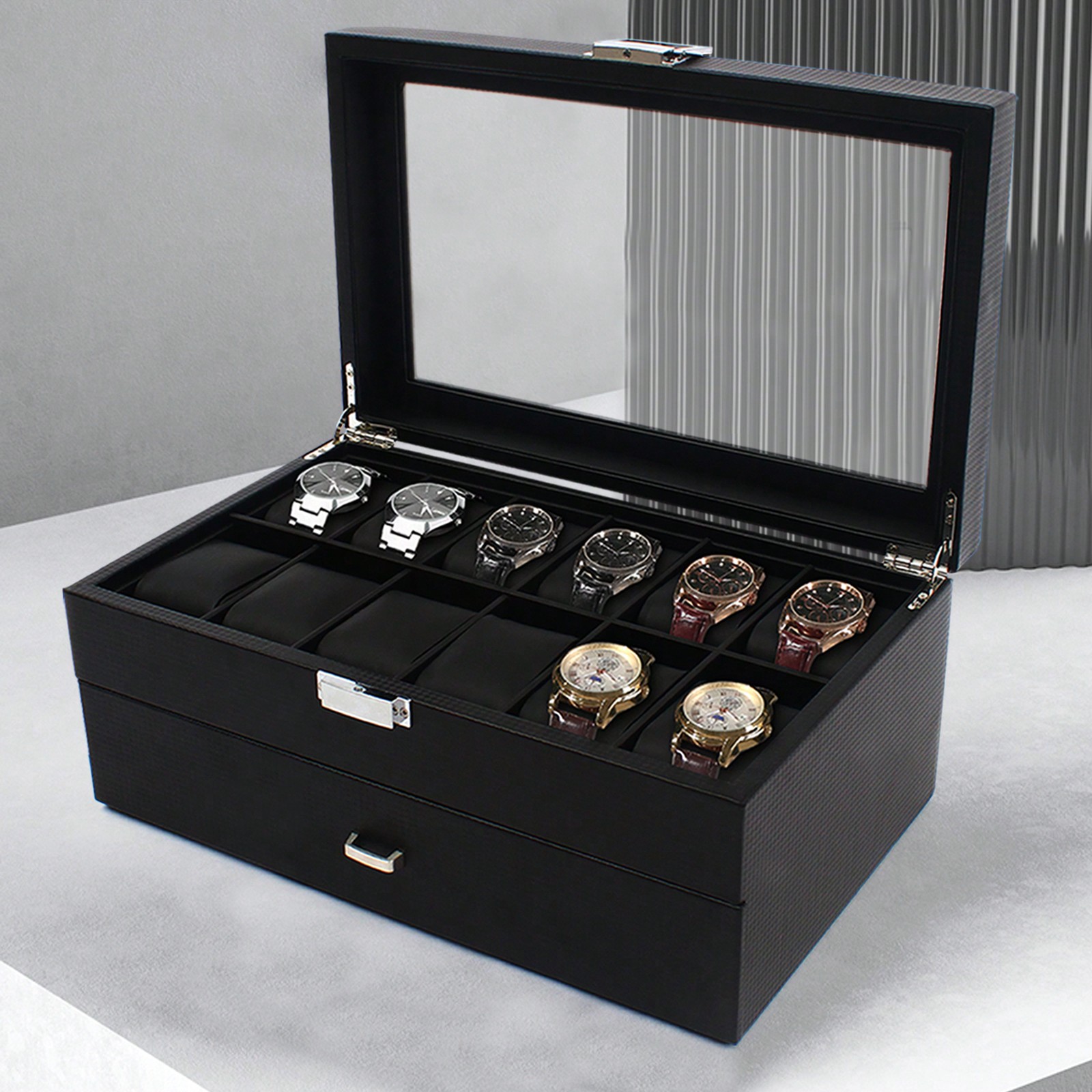 24 Slot Men Watch Display Case - Jewelry Watches For Men 评论和价格