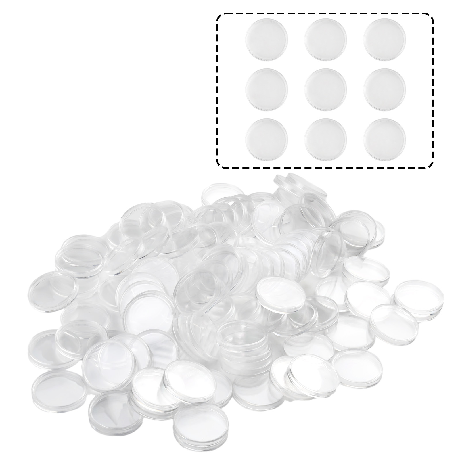 100Pcs Transparent Plastic Rou - Collectors Coins Jewelry & Watches Of Smithtown Reviews 评论和价格