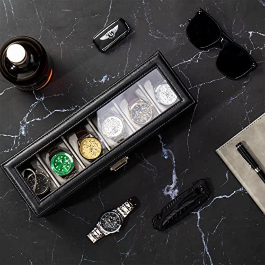Watch Box, 6 Slot Watches Disp - Jewelry Watches For Men 评论和价格