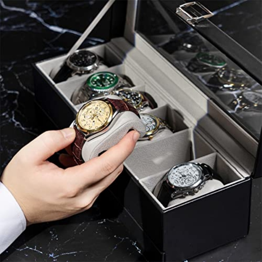 Watch Box, 6 Slot Watches Disp - Jewelry Watches For Men 评论和价格