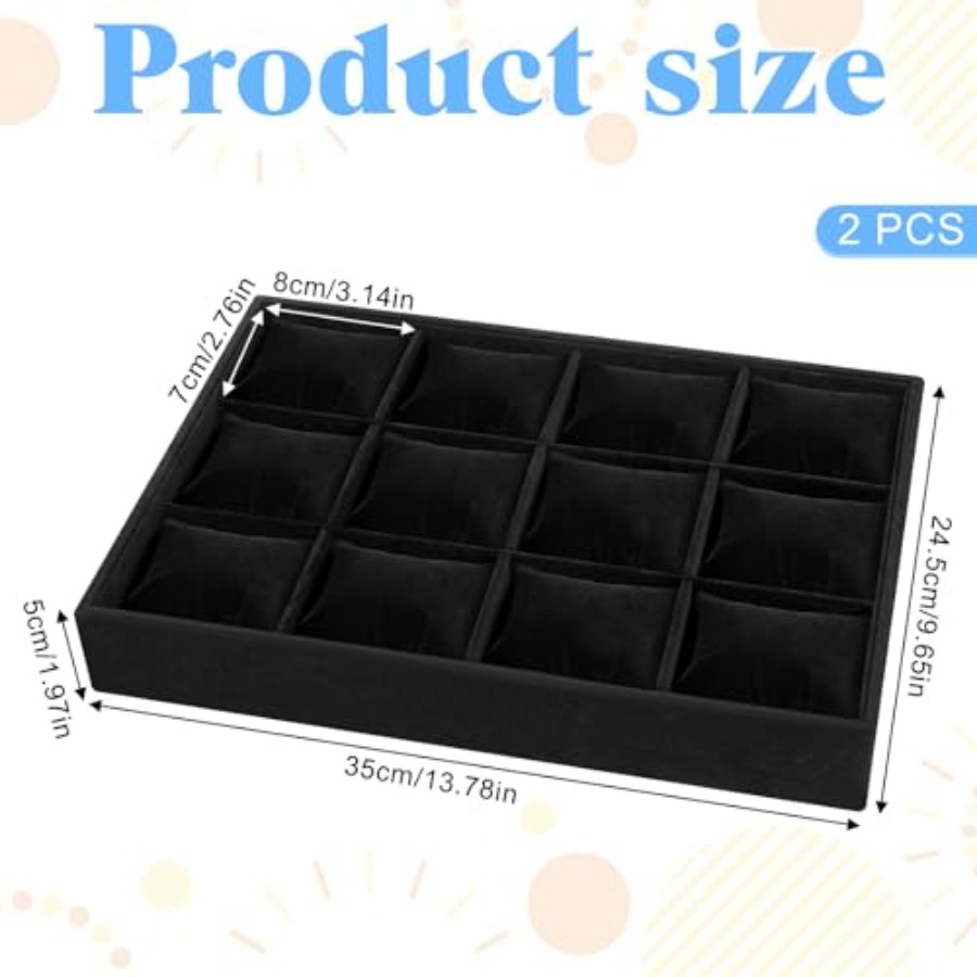2 PCS Watch Tray, 12 Grid Watc - Jewelry Watches For Men 评论和价格