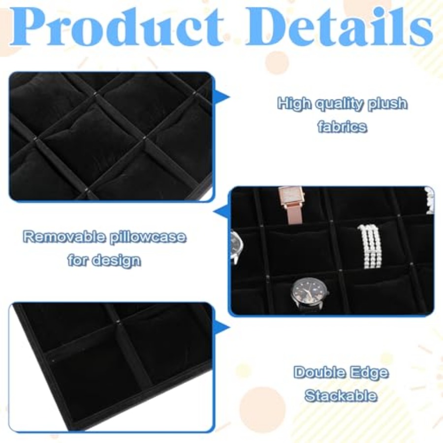 2 PCS Watch Tray, 12 Grid Watc - Jewelry Watches For Men 评论和价格