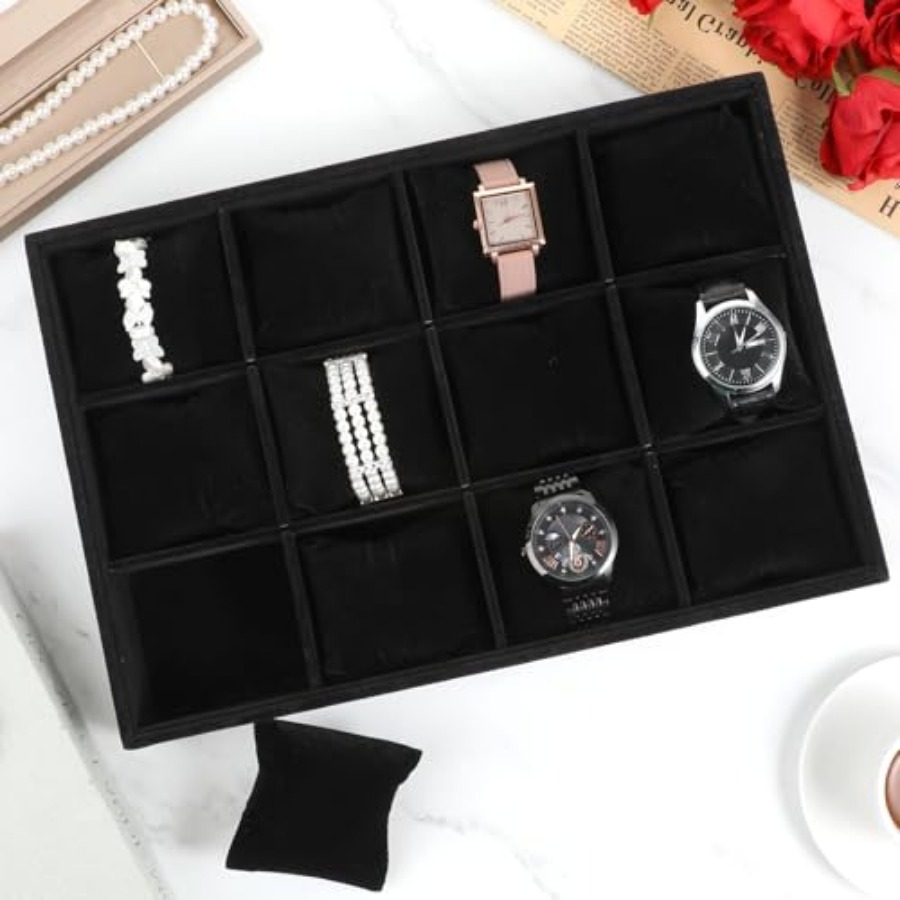 2 PCS Watch Tray, 12 Grid Watc - Jewelry Watches For Men 评论和价格