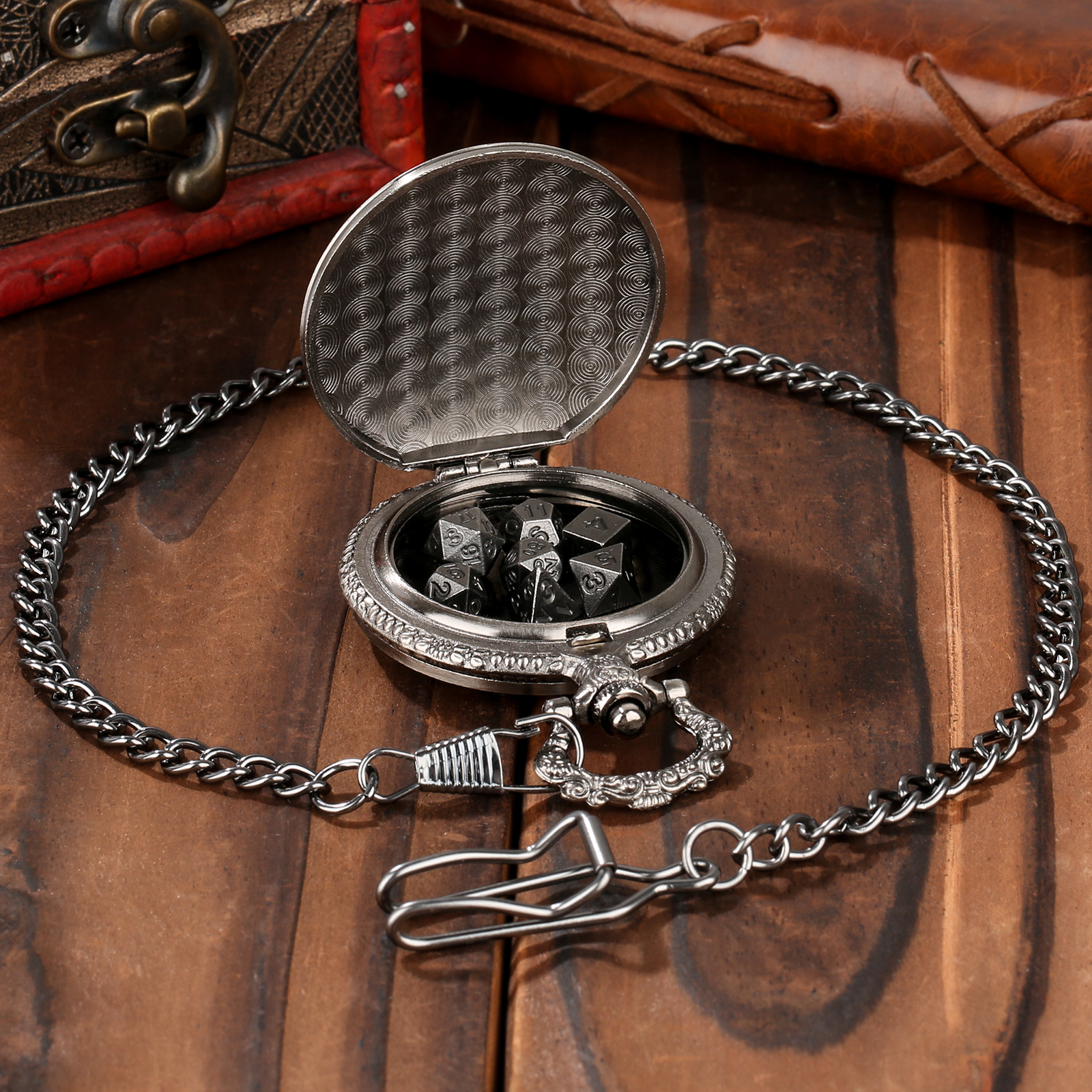 5pcs Metal D20 Polyhedral Dice - Vintage Pocket Watch 评论和价格