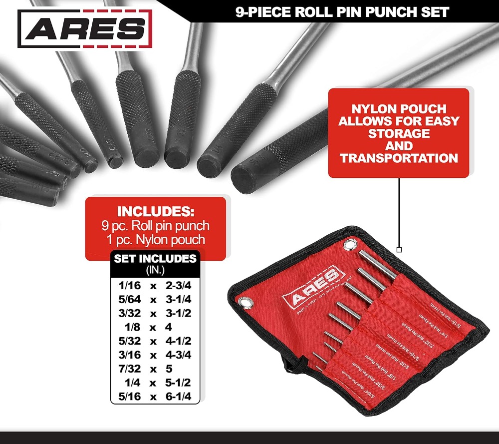 9-Piece Roll Pin Punch Set - H - Jewelry Repair & Watches Reviews 评论和价格