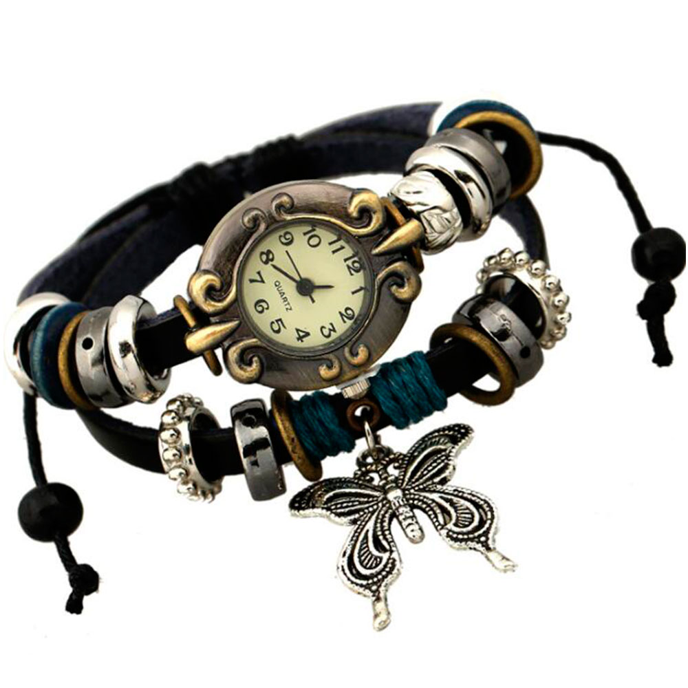Handmade Butterfly Beads Brace - Vintage Pocket Watch 评论和价格