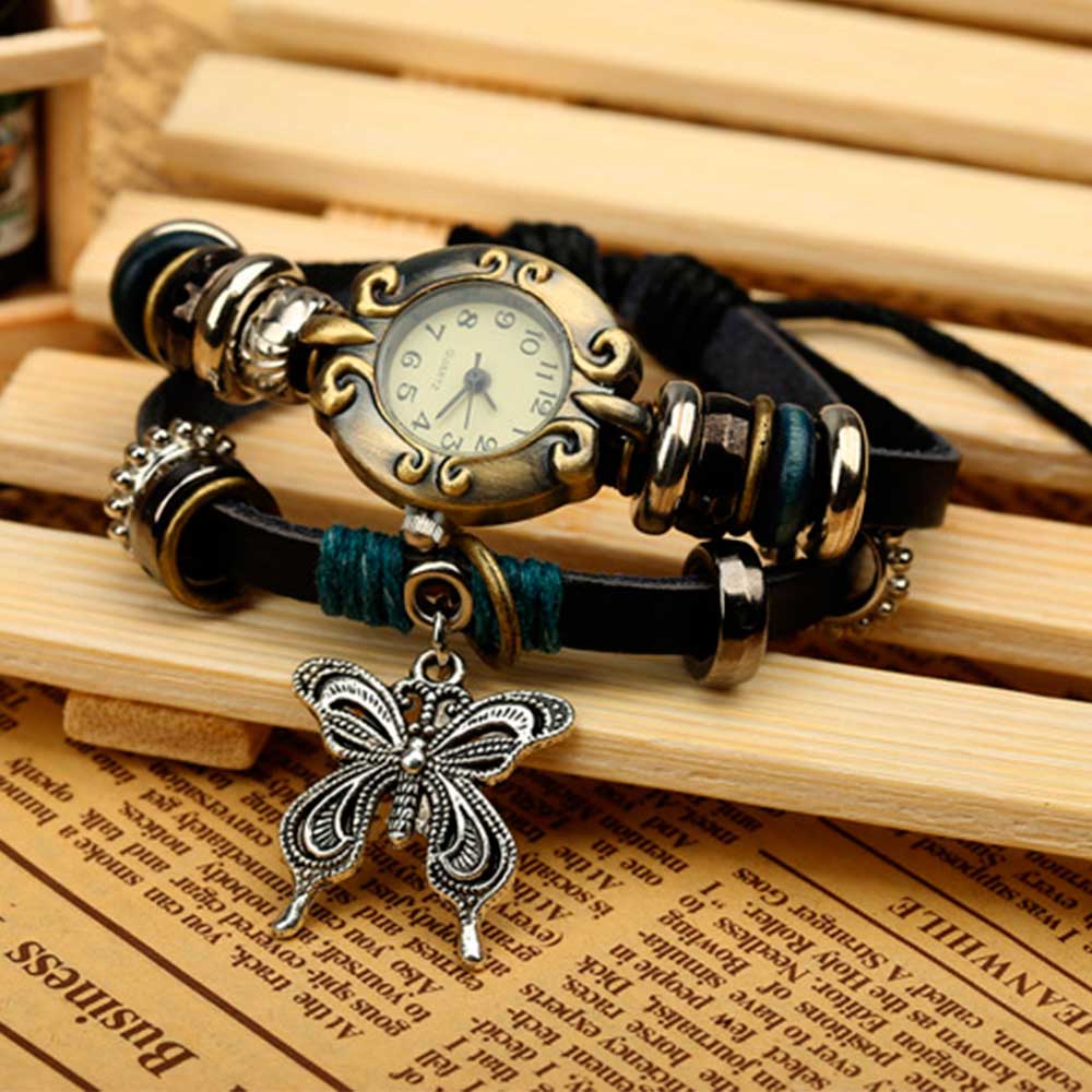 Handmade Butterfly Beads Brace - Vintage Pocket Watch 评论和价格