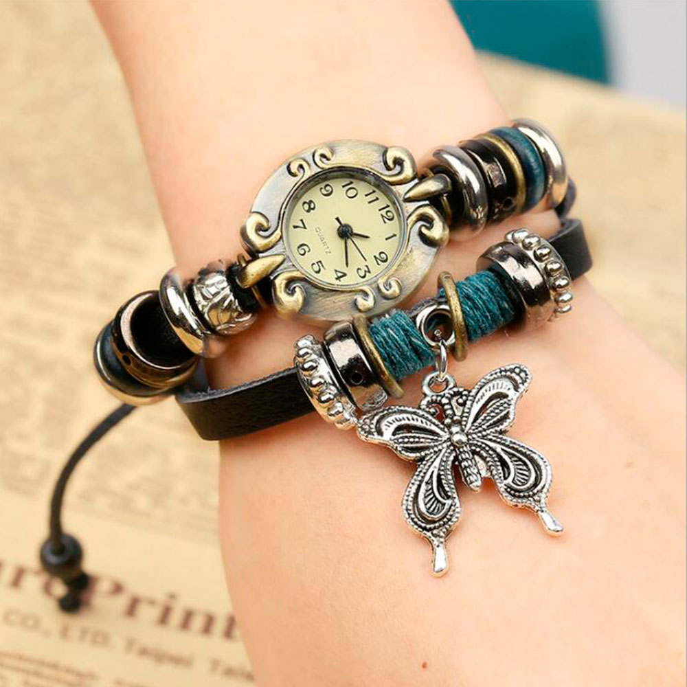 Handmade Butterfly Beads Brace - Vintage Pocket Watch 评论和价格