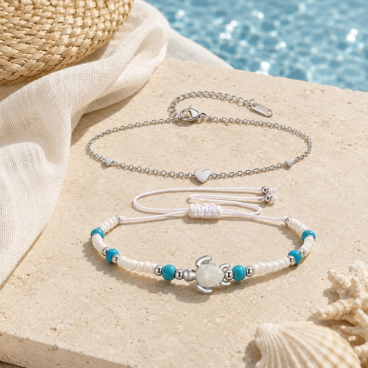 Heart Anklet Set for Women Sta - Jc Jewelry & Watches Photos 评论和价格