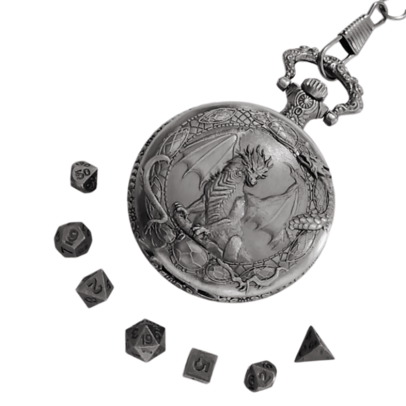 Polyhedral Dice Retro Dragon P - Vintage Pocket Watch 评论和价格